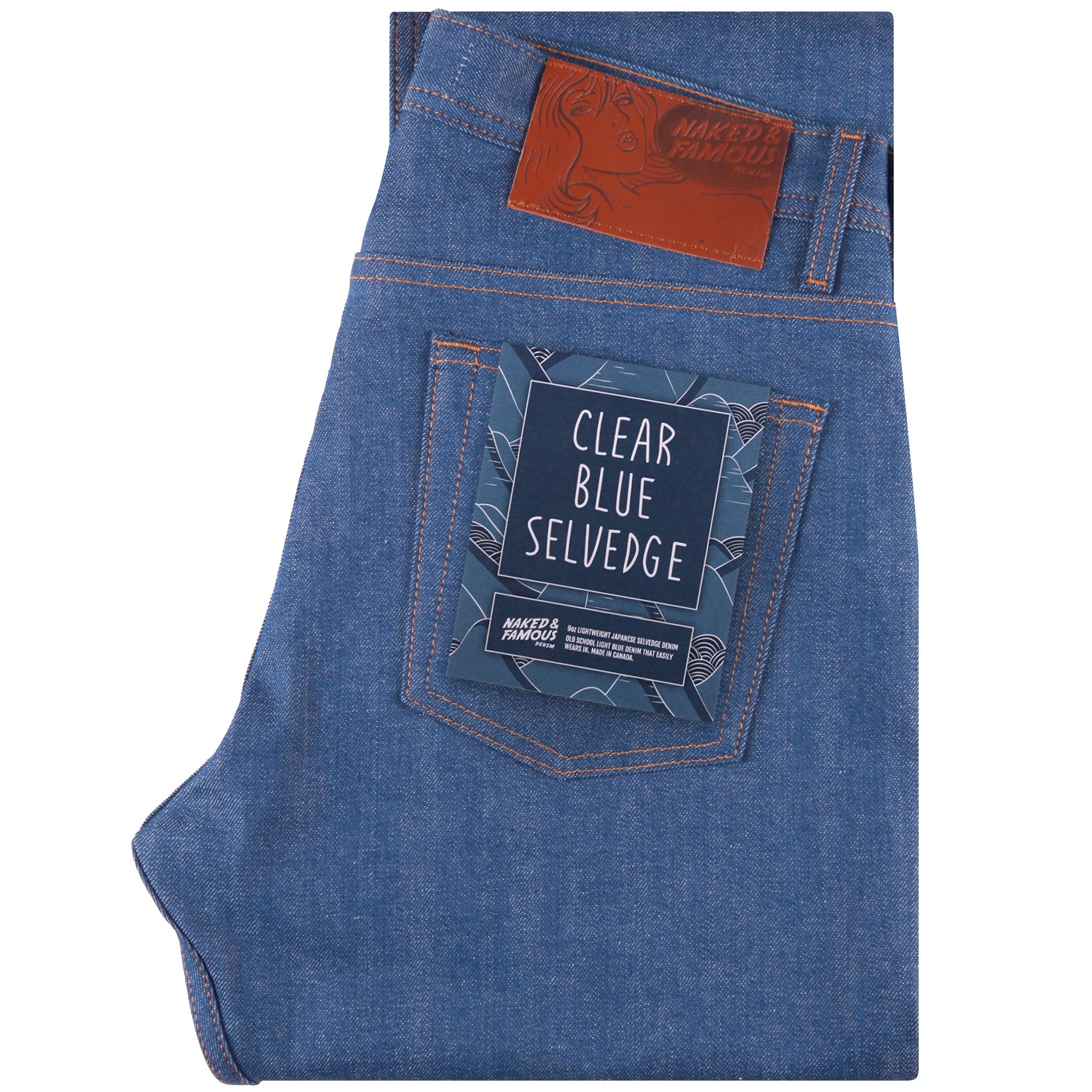 Clear sales blue selvedge