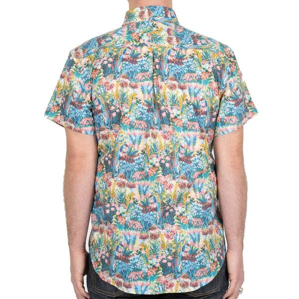 Short Sleeve Easy Shirt - Flower Painting Multi Colour
