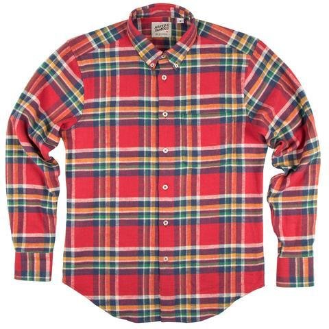 Mens Regular Shirt Brushed Vintage Plaid