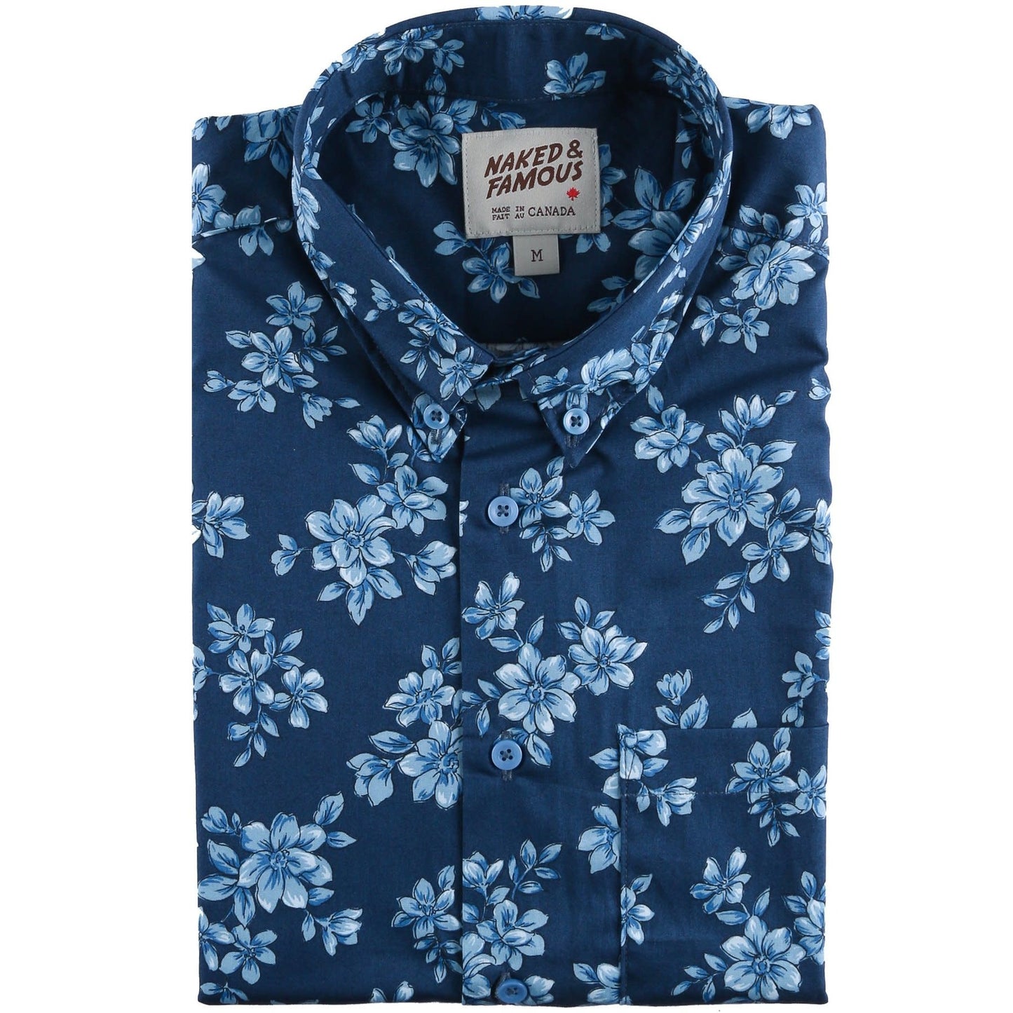 S/S Easy Shirt Blue Floral Sketch