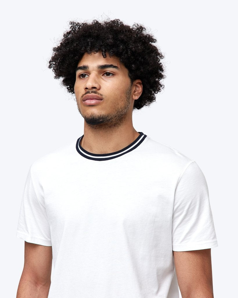 Rowing Flat Knit T-Shirt - White