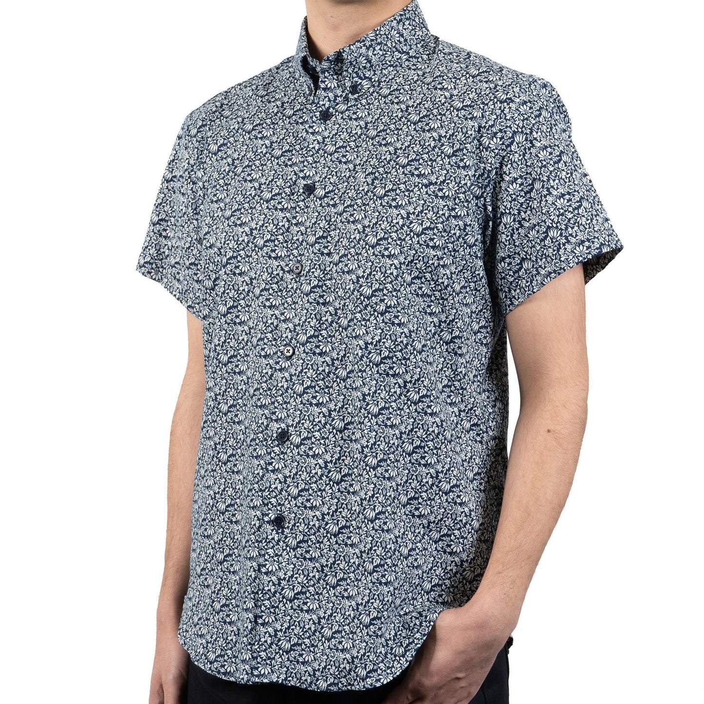 S/S Easy Shirt Indigo Floral