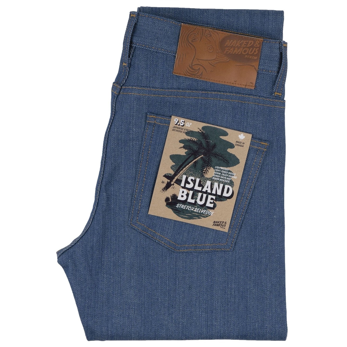 Weird Guy Island Blue Stretch Selvedge