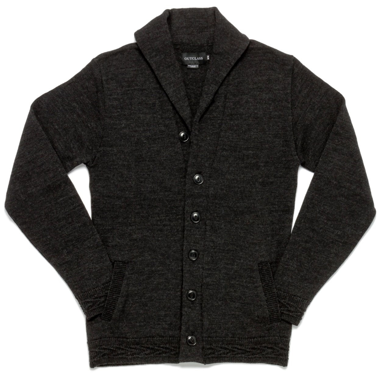 Grey Shawl Collar Cardigan