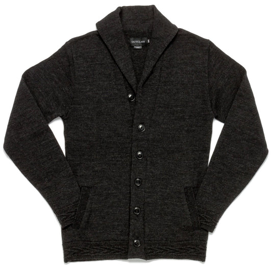 Grey Shawl Collar Cardigan