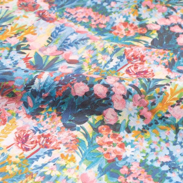 Short Sleeve Easy Shirt - Flower Painting Multi Colour