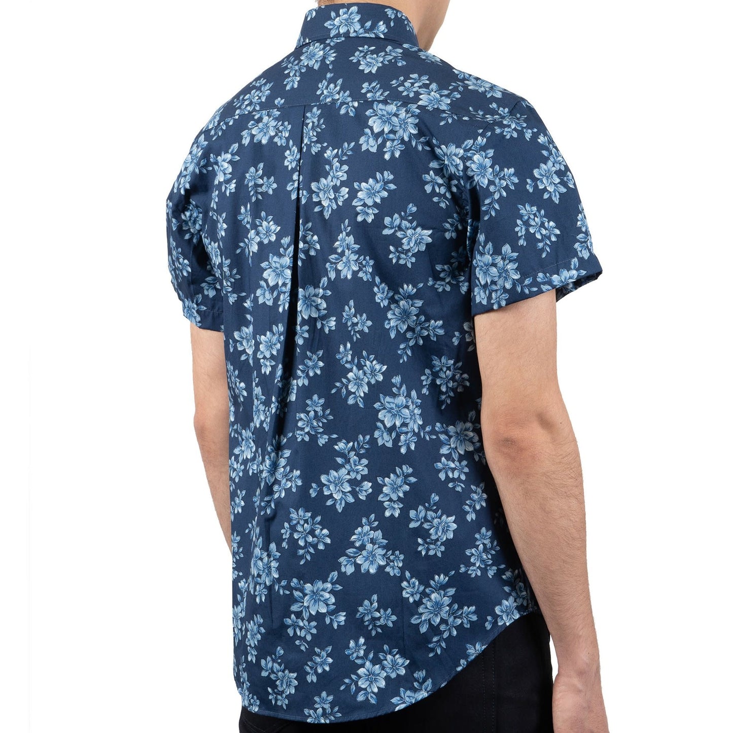 S/S Easy Shirt Blue Floral Sketch